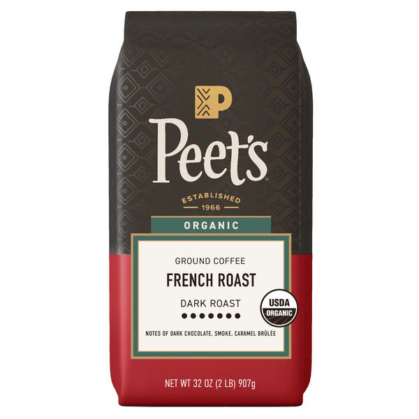 Peet's Organic Dark French Roast Ground Coffee, 32 oz