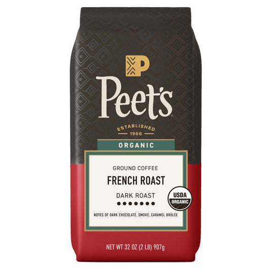 Peet's Organic Dark French Roast Ground Coffee, 32 oz