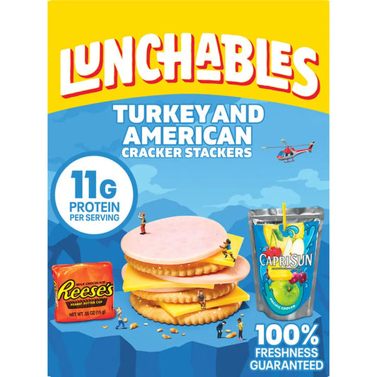 Lunchables Cracker Stackers, Ham and Turkey Variety Pack, 4 ct