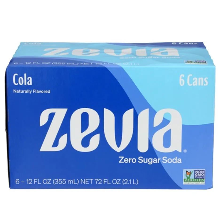 Zevia Zero Sugar Soda Cola 6 Pack