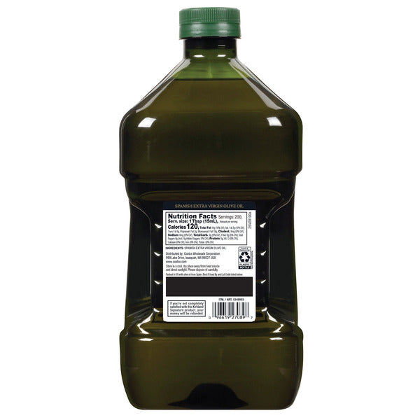 Kirkland Signature 100% Spanish Extra Virgin Olive Oil, 3 L