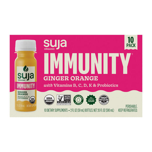 Suja Organic Ginger Orange Immunity Shots, 2 fl oz, 10-count