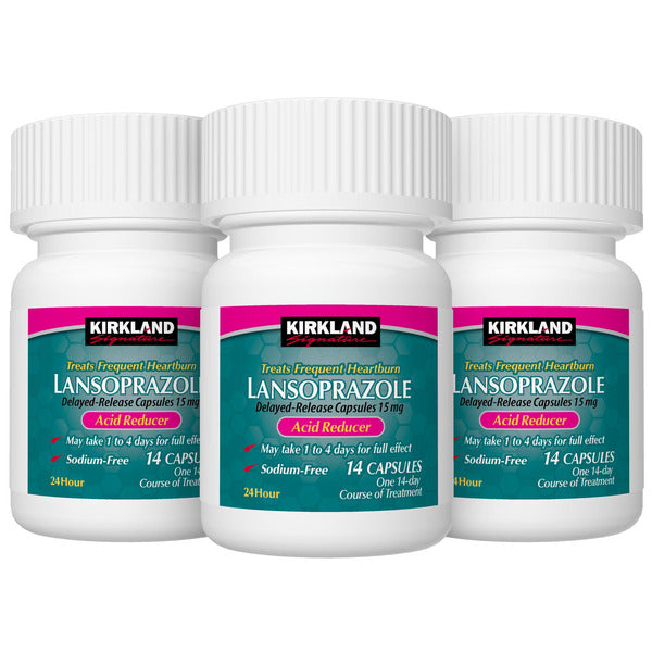 Kirkland Signature Lansoprazole 15 mg. Acid Reducer, 42 Capsules