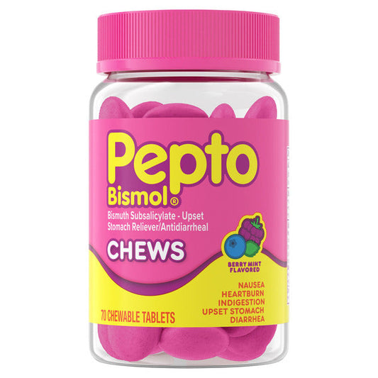 Pepto Bismol Chews, Berry Mint Flavor, 70 Chewable Tablets