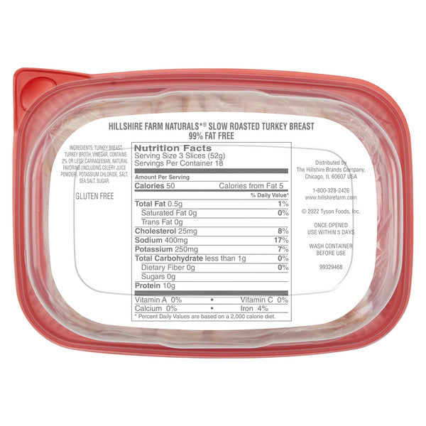 Hillshire Farm Naturals Slow Roasted Turkey Breast, 16.5 oz, 2-count
