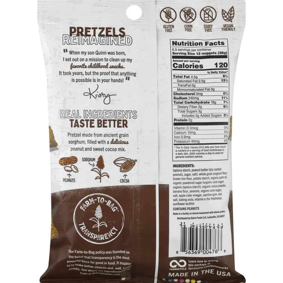 Quinn Dark Chocolate'y Peanut Filled Pretzel Nuggets 6.5oz