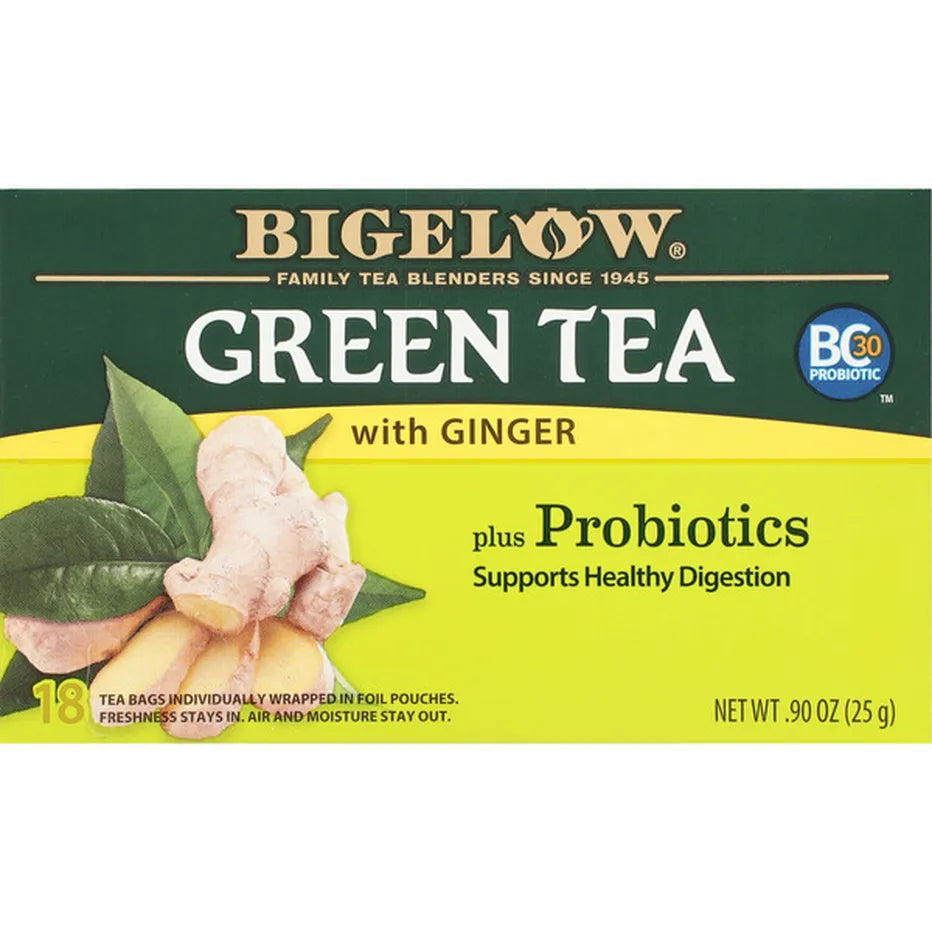 Bigelow Tea, Green Ginger Probiotic, 18 Bags