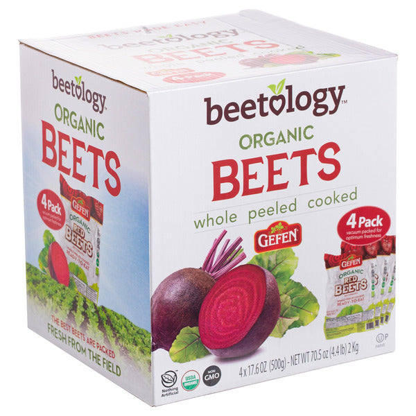 Gefen Organic Whole Peeled Beets, 17.6 oz, 4-count