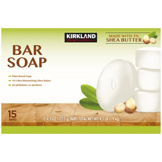 Kirkland Signature Bar Soap with Shea Butter, 15 Bars