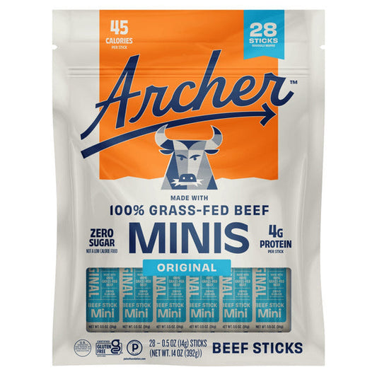 Original Mini Beef Sticks by Country Archer 100% Grass-Fed Gluten Free 28 ct, 5 oz