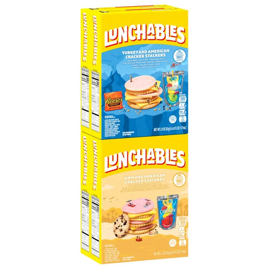 Lunchables Cracker Stackers Ham & Turkey Variety Pack, 4 ct