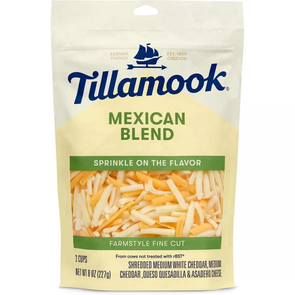 Tillamook Mexican Blend Farmstyle Fine Cut Shredded Cheese, 8 oz