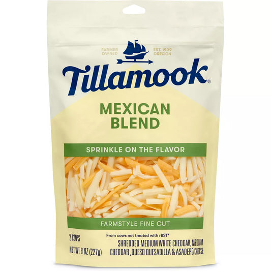 Tillamook Mexican Blend Farmstyle Fine Cut Shredded Cheese, 8 oz