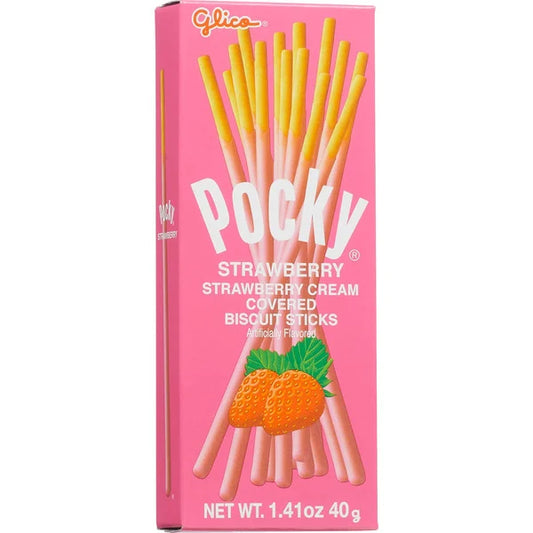 Pocky Cream Covered Biscuit Sticks, Strawberry, 1.41 oz, 10 ct