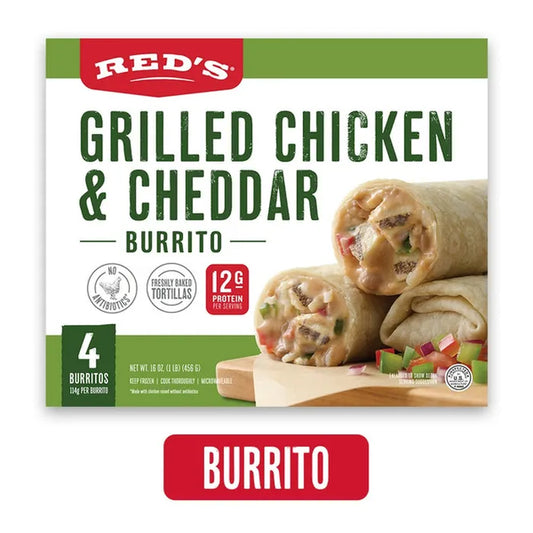 Red's Burritos, Grilled Chicken & Cheddar, 4 Count