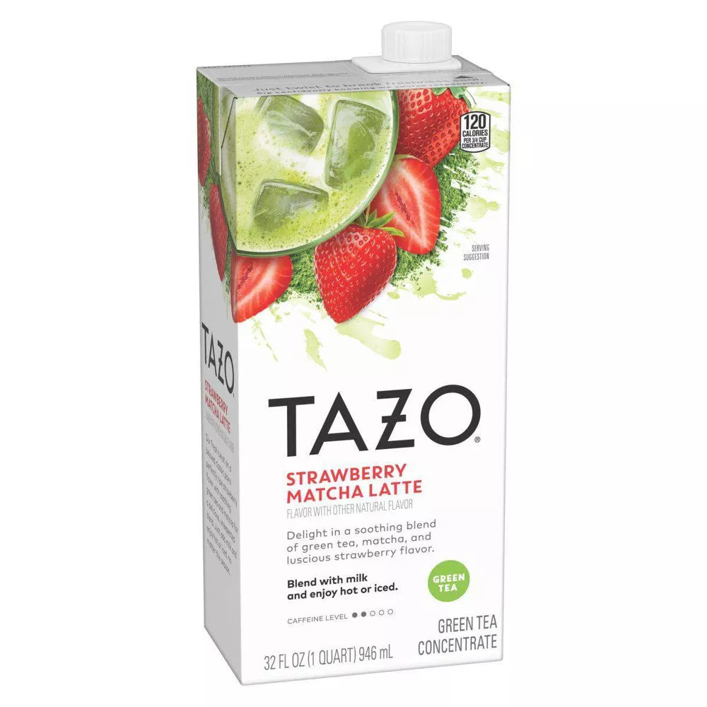 Tazo Strawberry Matcha Latte Sweetened Green Tea Concentrate - 32 fl oz