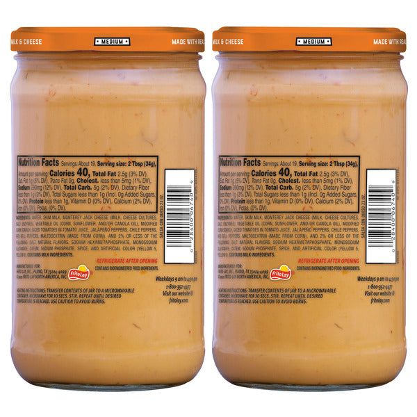 Frito Lay Tostitos Salsa Con Queso Dip, 23 oz, 2-count