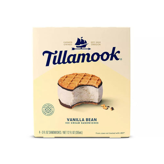 Tillamook Vanilla Bean Ice Cream Sandwich, 4 Count
