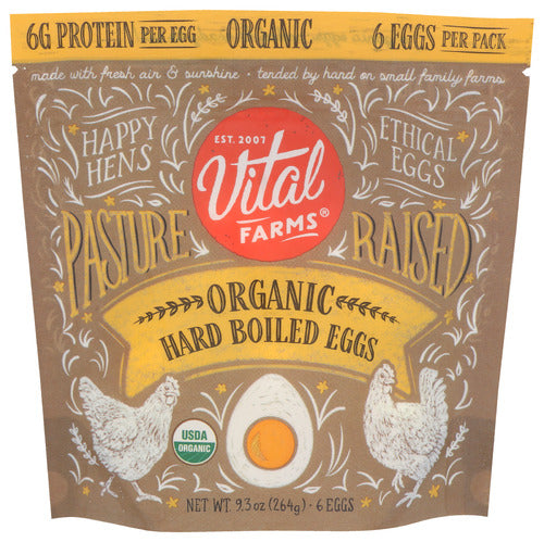 Vital Farms Organic Hard Boiled Eggs 6 pc