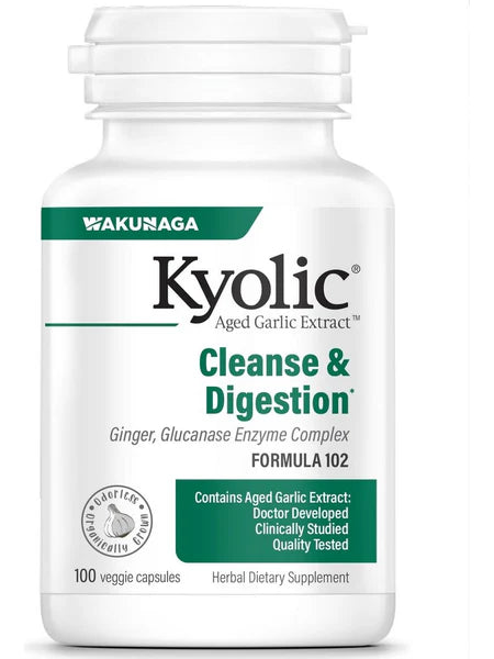 Kyolic, Aged Garlic Extract, Cleanse & Digestion Formula 102, 100 Veggie Capsules