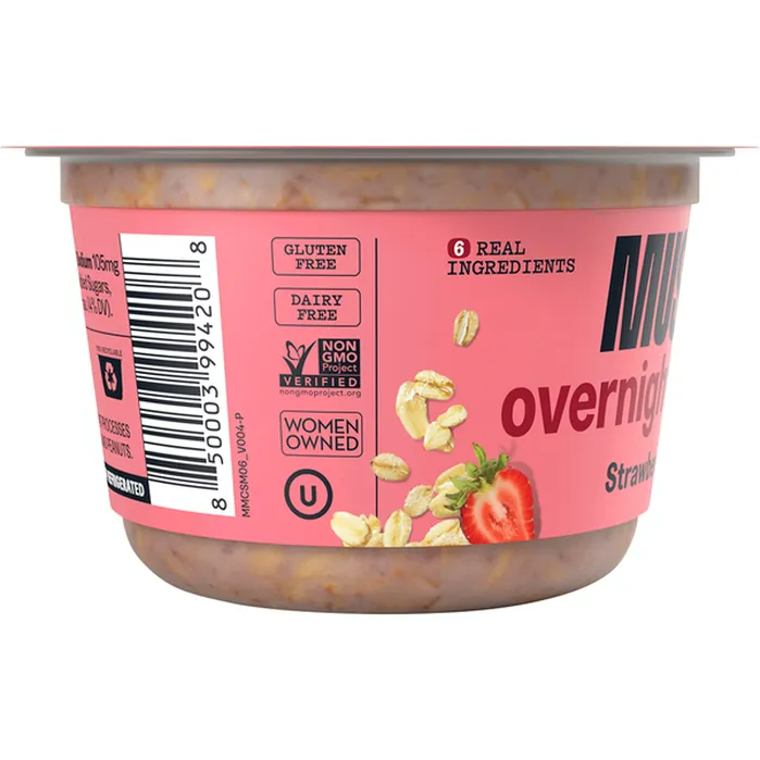 MUSH Strawberry Ready to Eat Oats, Gluten and Dairy Free, 1 count