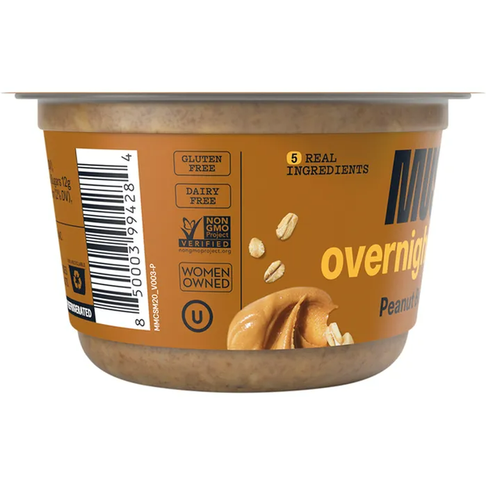 MUSH Peanut Butter Ready to Eat Oats, Gluten and Dairy Free, 1 count