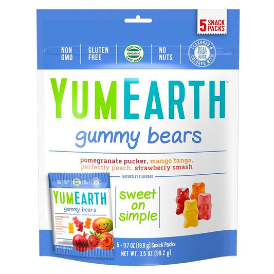 YumEarth Gummy Bears 5 ct, 3.5 oz